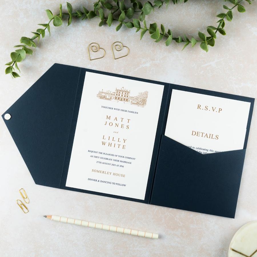 Com Bossa Luxury Wedding Invitations